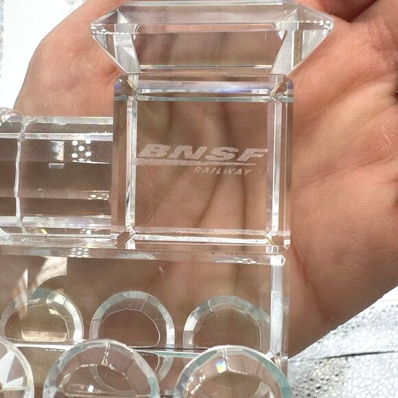 Crystal BNSF Railway Locomotive Train Glass Figurine Collectable - Picture 7 of 10